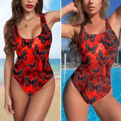 Shine in style with the Wonder Skull Butterfly Rose One-Piece Swimsuit . Featuring a bold butterfly and rose design, this chic swimwear flatters all body types with a comfortable, durable fit. Perfect for the beach or pool, it's a must-have for your summer wardrobe!