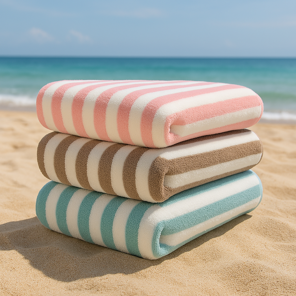 Upgrade your beach day with the Wonder Skull Striped Beach Towel! Made from soft, quick-drying cotton terry, this teal and white striped towel is stylish, comfortable, and perfect for lounging, sunbathing, or drying off. Lightweight, durable, and large enough to stretch out on, it’s a must-have for your next trip to the beach, pool, or lake!