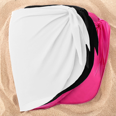 Wonder Skull Cover-up Bikini Sassy Wrap Sheer Short Skirt Chiffon Scarf Swimwear - Stay stylish and comfortable this summer with our chic bikini cover-up set! Made with lightweight, breathable fabric, it features adjustable straps for a perfect fit and a flirty tie-front design with high-waist bottoms for playful elegance and practical coverage. Perfect for mixing and matching, it’s a must-have for effortless beach or poolside style.