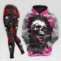 Women Hoodie and Leggings, Neon Rose Reaper Outwear Pants Outfit
