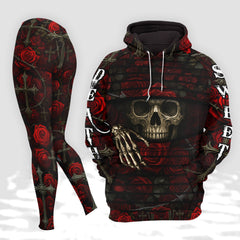 Women Hoodie and Leggings, Cross & Thorns Skull Outwear Pants Outfit