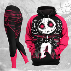 Women Hoodie and Leggings, Pink Couple Art Outwear Pants Outfit