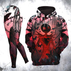 Women Hoodie and Leggings, Grunge Skeleton Butterfly Outwear Pants Outfit