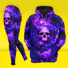 Women Hoodie and Leggings, Abstract Violet Soulstorm Outwear Pants Outfit