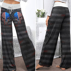 Rebel Patriot Track Art Women's High-waisted Wide Leg Pants