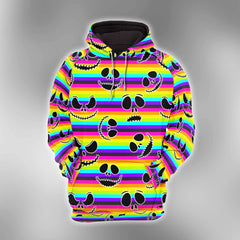 Colorful Little Nightmare Pattern Combo Hoodie and Leggings - Dark and edgy matching set with skull designs for a unique and stylish look