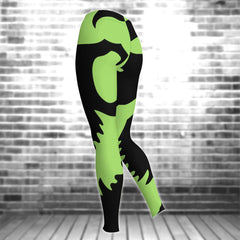 Black And Green Nightmare Hoodie and Leggings Set - Wonder Skull