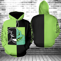 Black And Green Nightmare Hoodie and Leggings Set - Wonder Skull