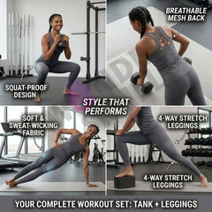 Smoke Cybernetic Skull Art Tanktop and Leggings