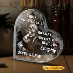 Those We Love Don't - Customized Skull Couple Crystal Heart Anniversary Gifts - Wonder Skull