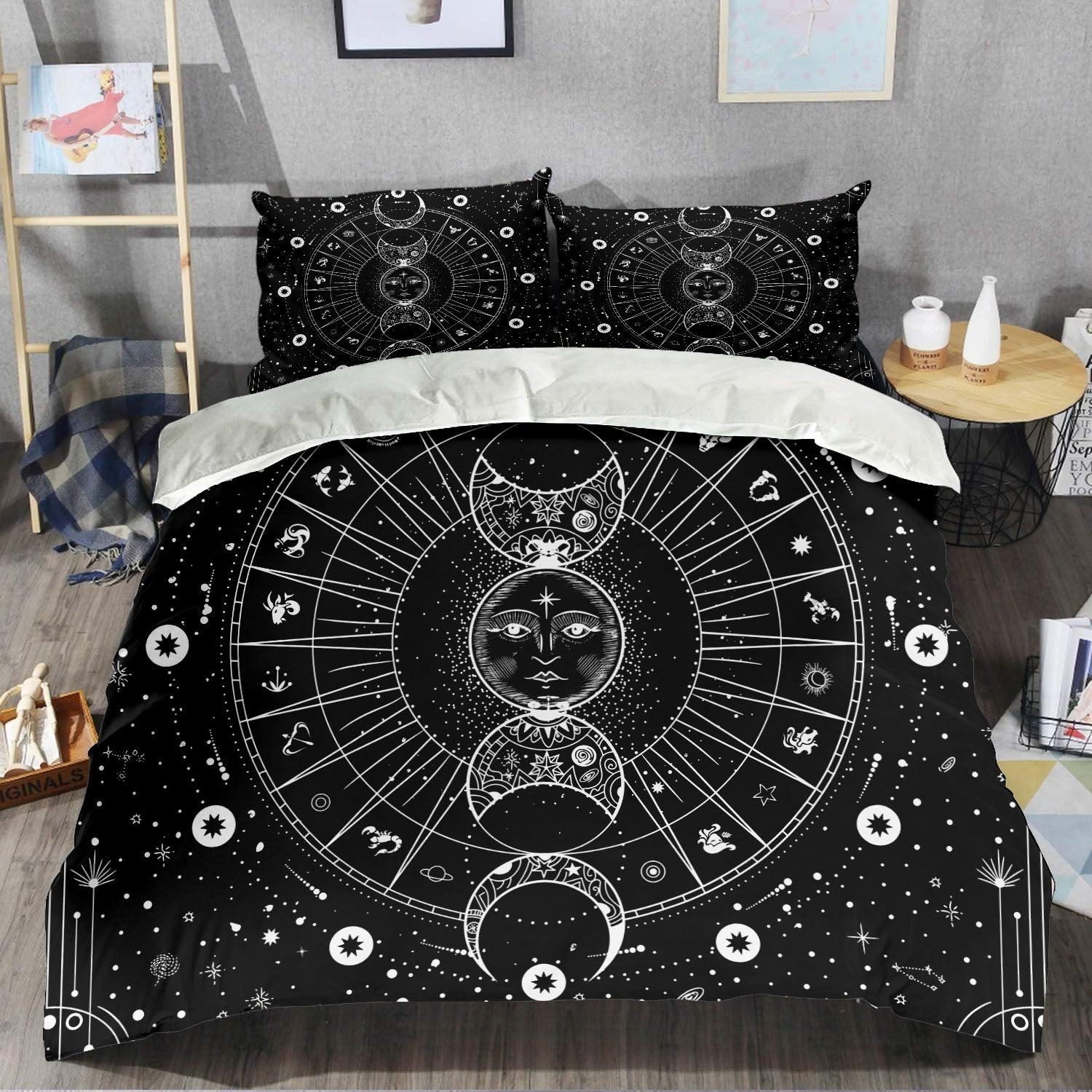 Tarot Goth Pattern Flannel Fleece Quilt & Pillow Cases - Wonder Skull