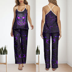 Purple Skull Lava Pajamas Sets For Women Sleepwears Combo