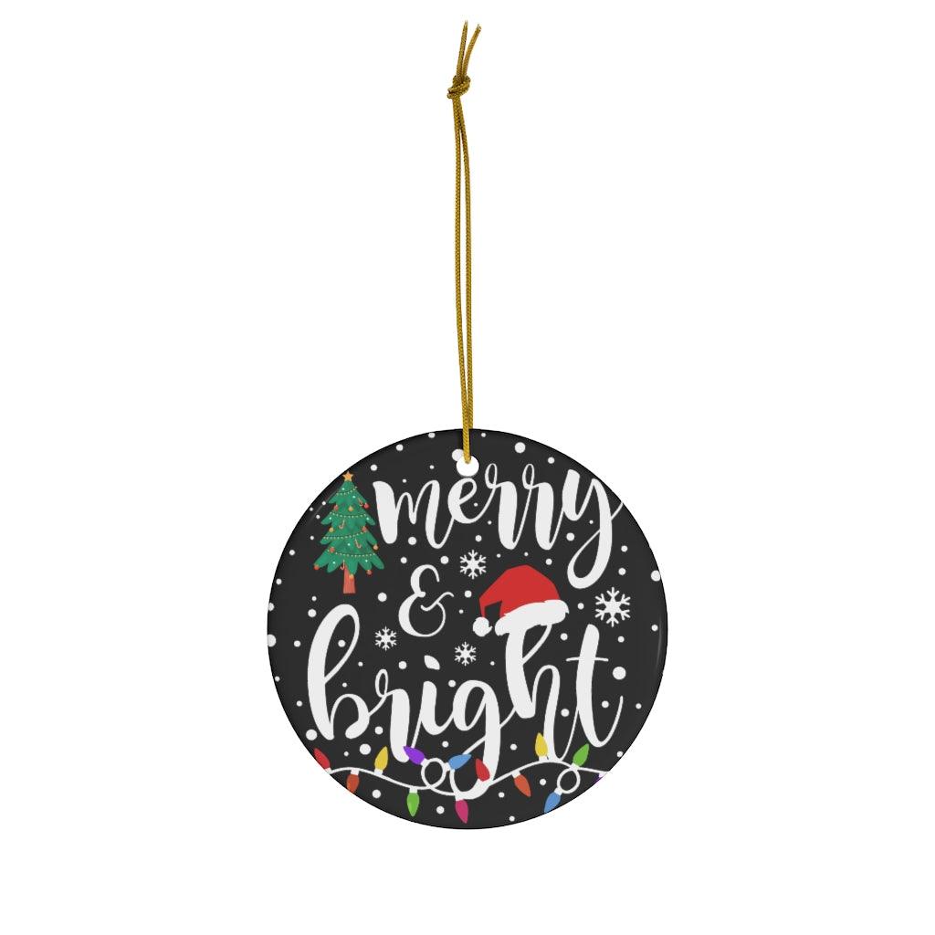 Merry & Bright Ceramic Ornaments - Wonder Skull