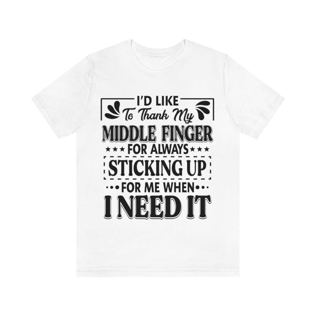 I'd To Thank My Middle Finger T-Shirt - Wonder Skull