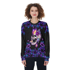Skull Flower Heavy Fleece Sweatshirt - Wonder Skull