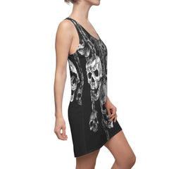 Skull With Iron Chain Women's Cut & Sew Racerback Dress - Wonder Skull