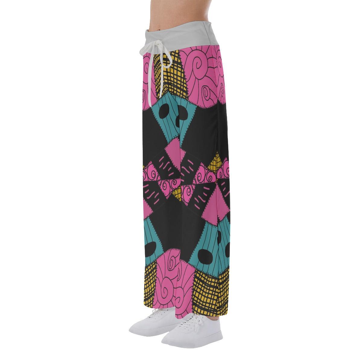 Nightmare Dress Sally Pajama Pants Print Drawstring Palazzo Lounge - Wonder Skull