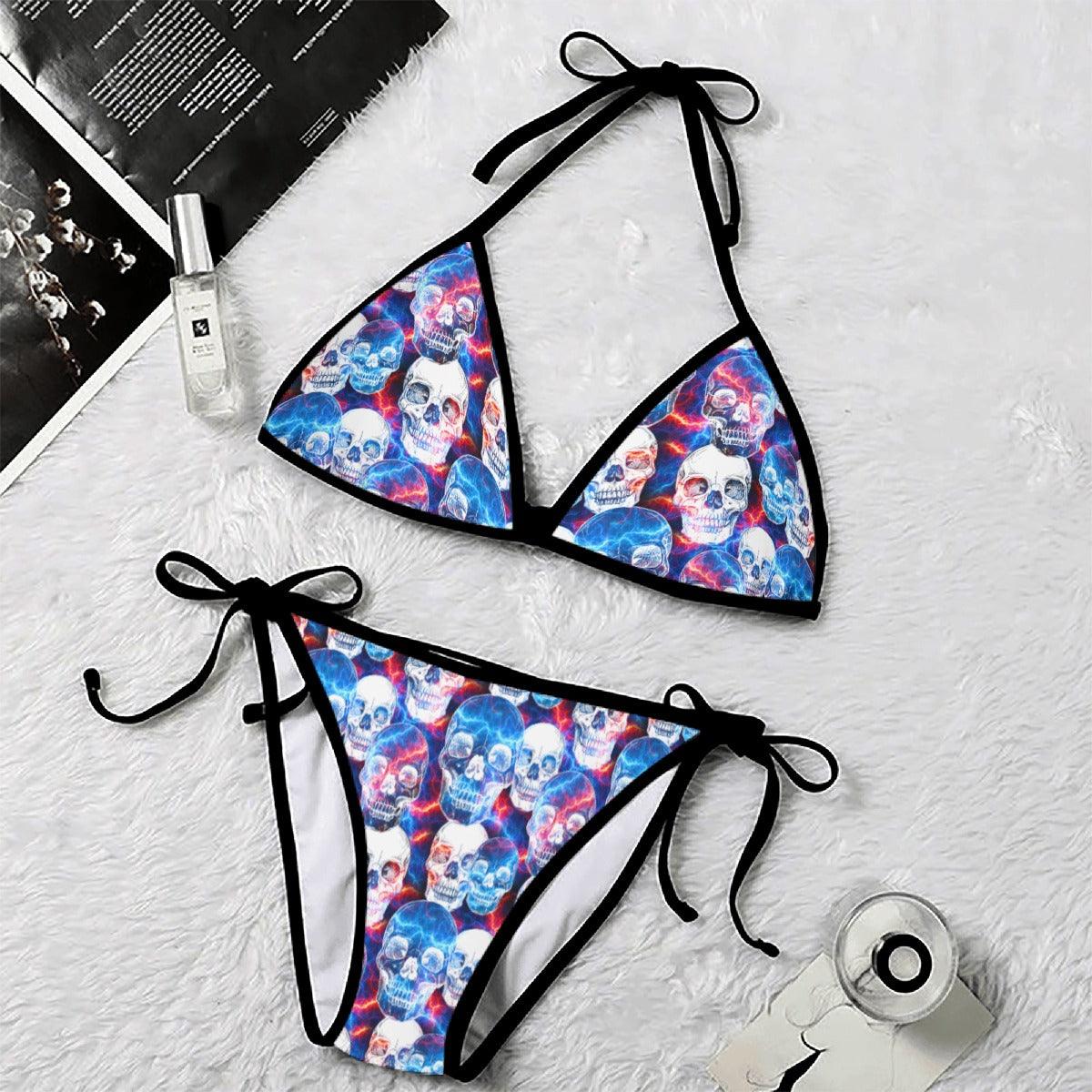 Skull Thunder Micro Triangle Bikini Swimsuit - Wonder Skull