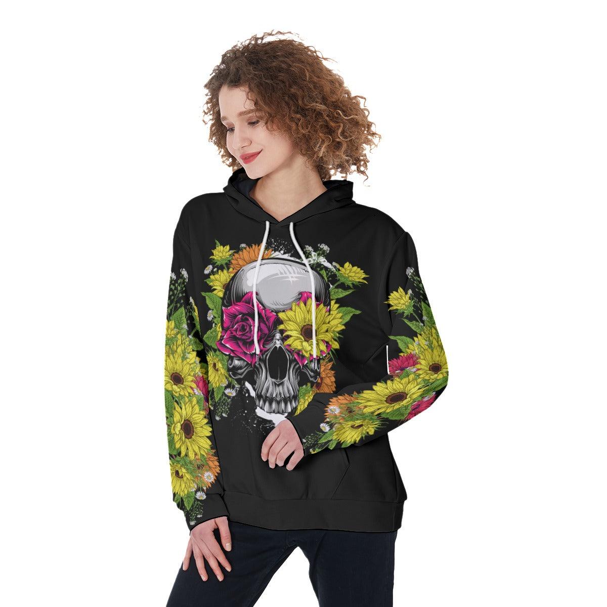 Skull The Good Girl Sugar Skull Funny Hoodie For Women - Wonder Skull