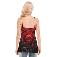 Three Skull Fire Gothic Eyelet Lace-up Letter Dress - Wonder Skull