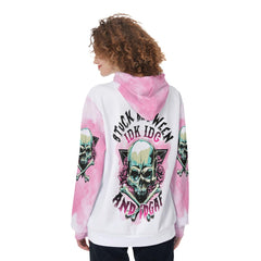 Rose Skull Stuck Between IDK IDC IDGAF Funny Hoodie For Women - Wonder Skull