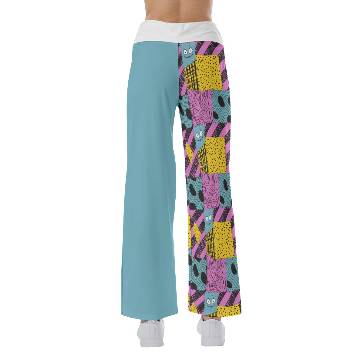 Halloween Nightmare Theme Women's High-waisted Wide Leg Pants | Wonder Skull