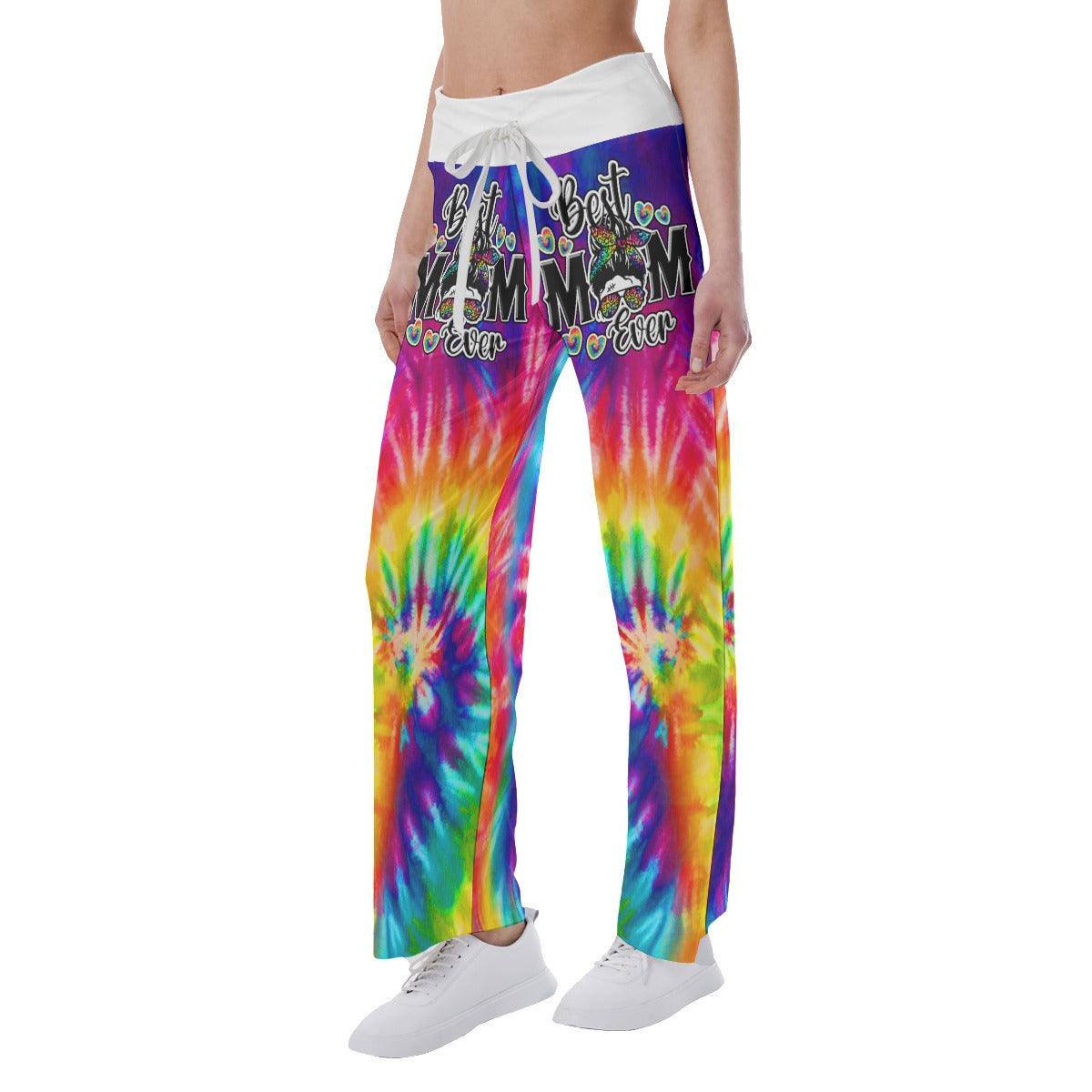 TieDye Skull Mom 3D High-waisted Wide Leg Pants - Wonder Skull