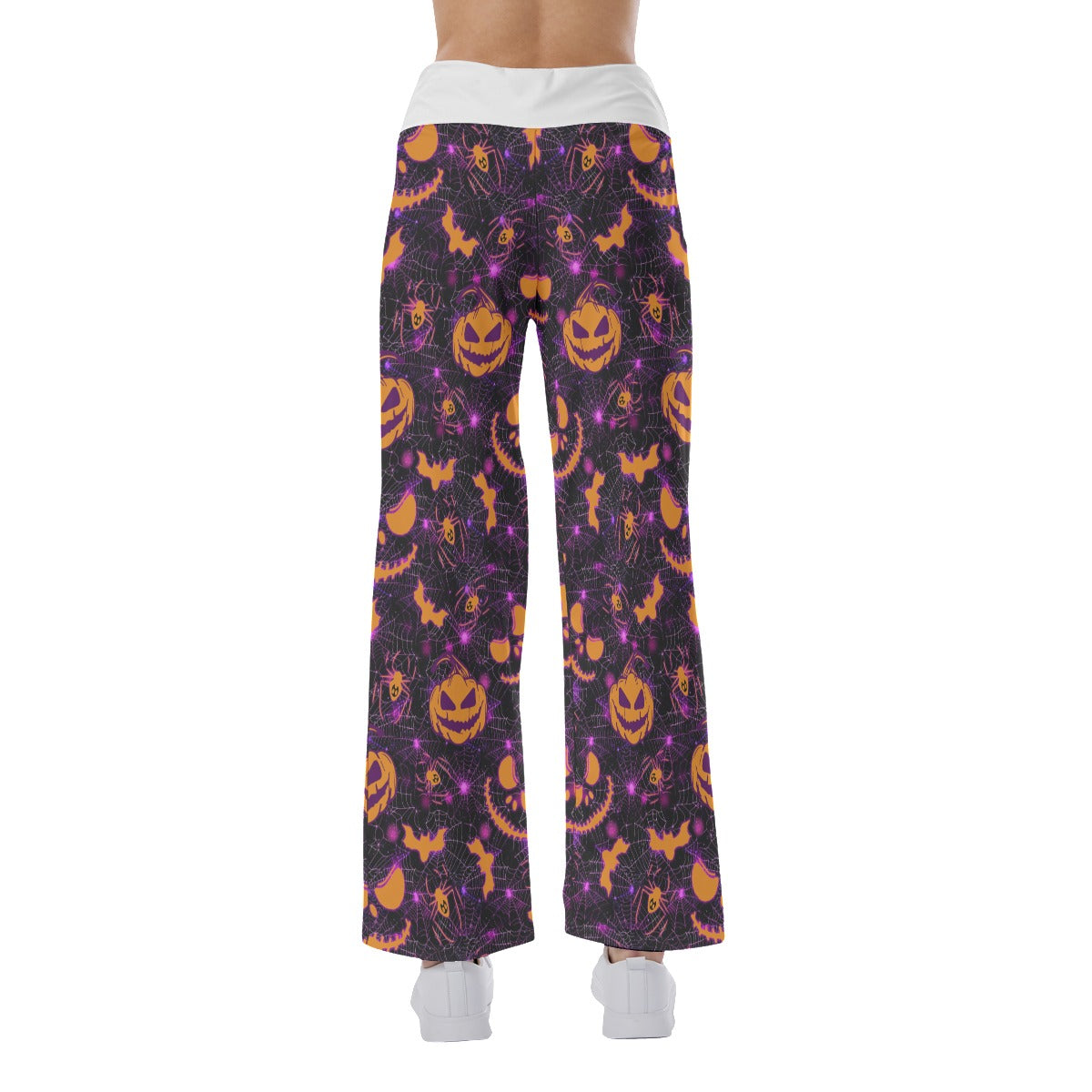 Purple Dark Halloween Women's High-waisted Wide Leg Pants | Wonder Skull