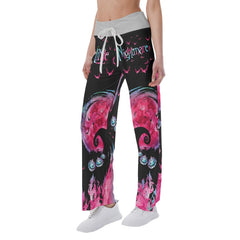 Little Nightmare Pink High-waisted Straight-leg Trousers - Wonder Skull