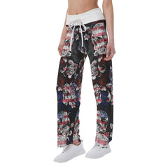 Skull Flag 3D High-waisted Wide Leg Pants - Wonder Skull