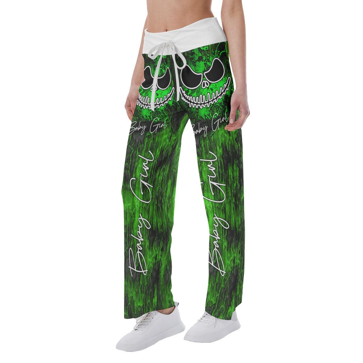 Horror Green Nightmare High-waisted Wide Leg Pants - Wonder Skull