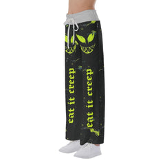 Eat It Creep Skull Smile High-waisted Straight-leg Trousers - Wonder Skull