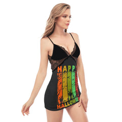 Happy Halloween Lace Chemise Nightgown - Wonder Skull