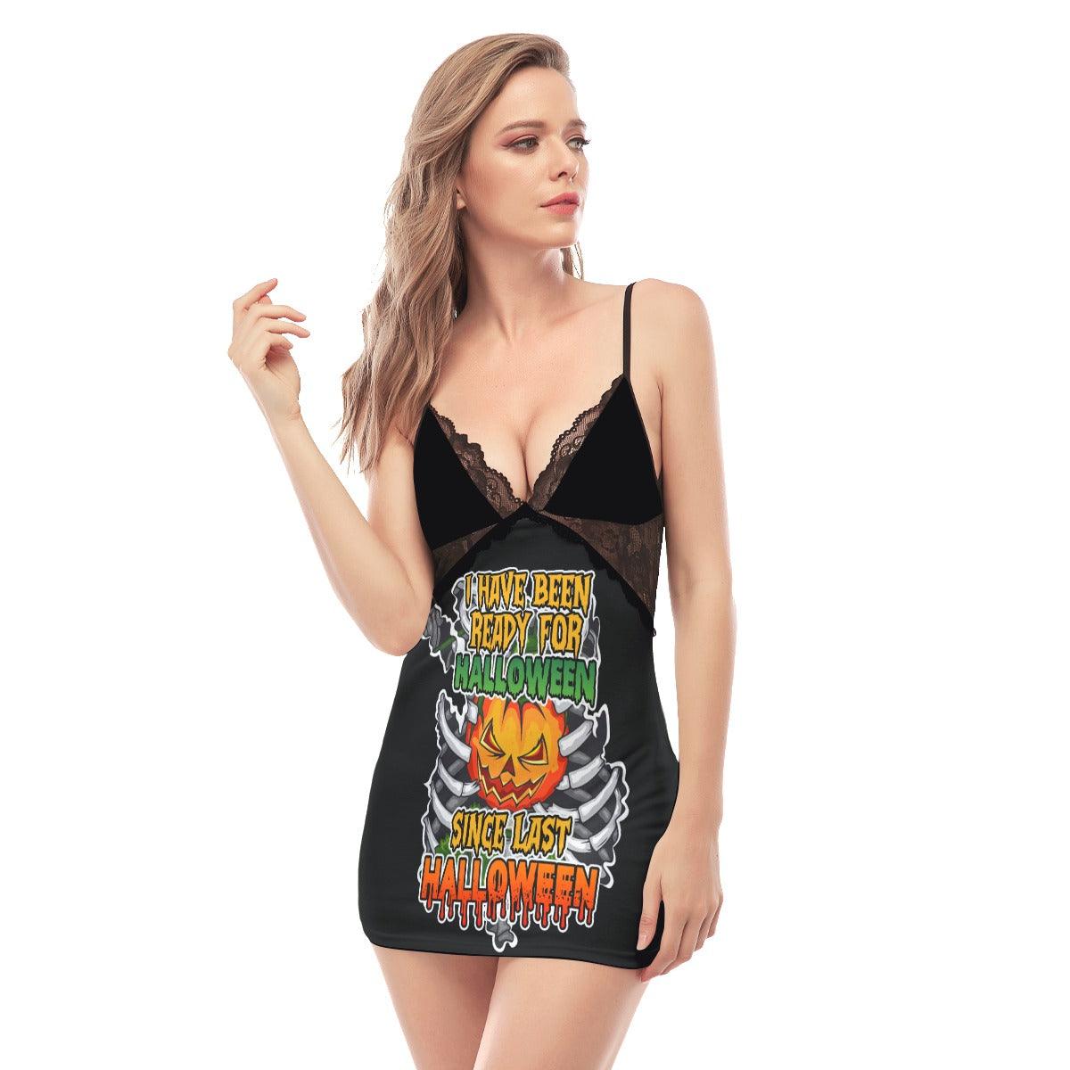 Since Last Halloween Lace Chemise Nightgown - Wonder Skull