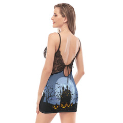 Halloween Castle Lace Chemise Nightgown - Wonder Skull