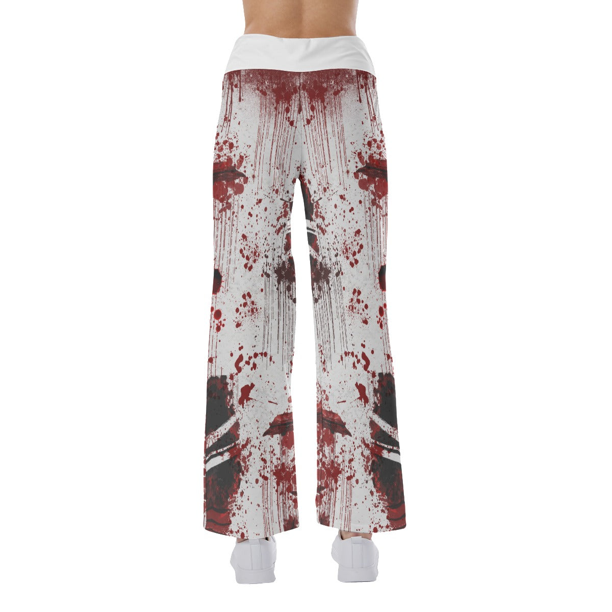 "I'm Fine" Design Horror Blood Women's High-waisted Wide Leg Pants | Wonder Skull