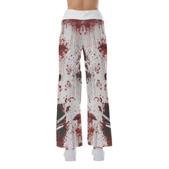 "I'm Fine" Design Horror Blood Women's High-waisted Wide Leg Pants | Wonder Skull