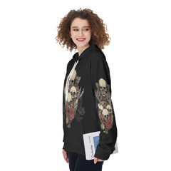 Stuck Between IDK IDC And IDGAF Funny Hoodie For Women - Wonder Skull