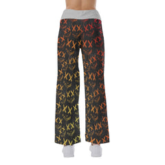 Baby Girl Face Smile Pattern High-waisted Straight-leg Trousers - Wonder Skull