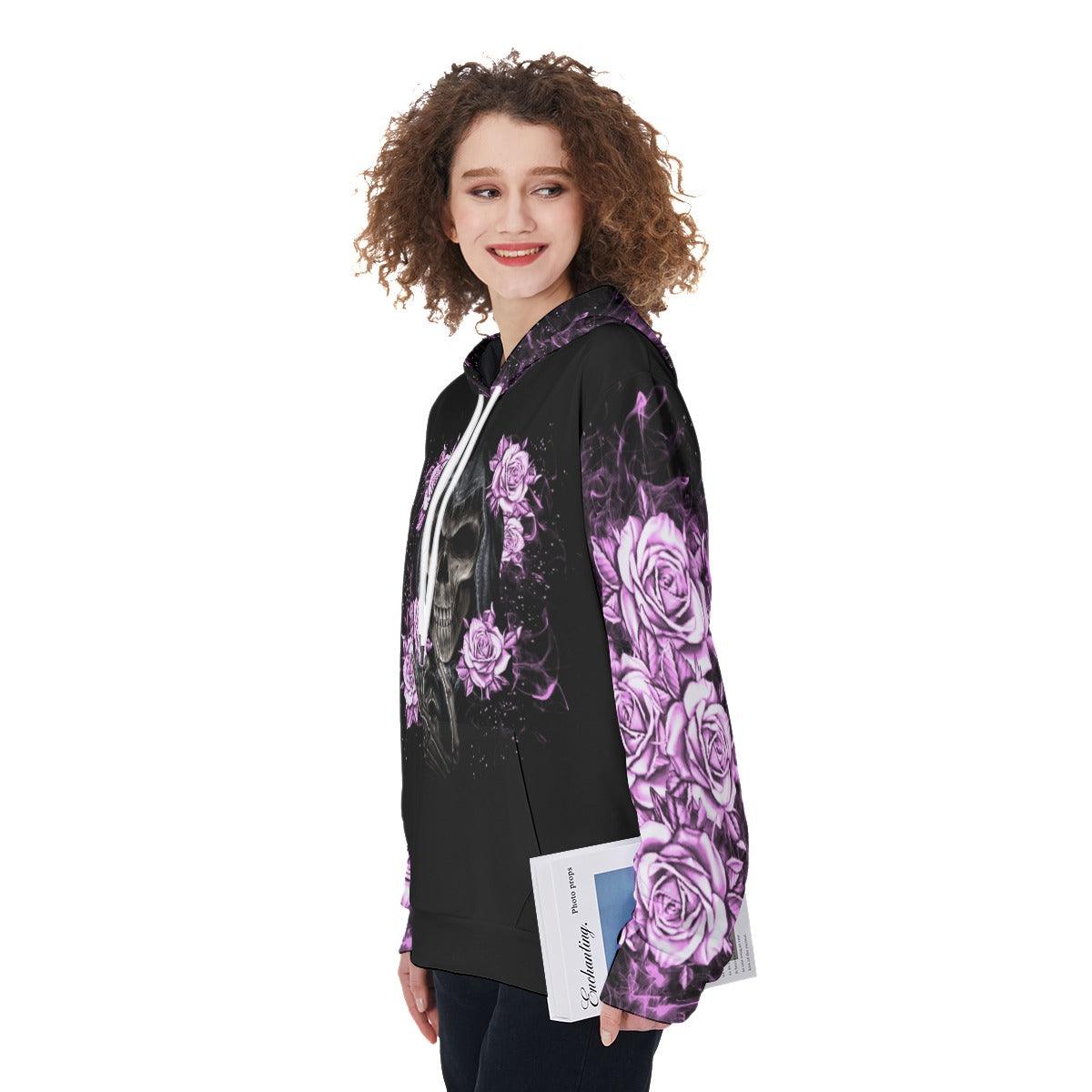 I Hate It When The Voice In My Head Gothic Skull Funny Hoodie For Women - Wonder Skull