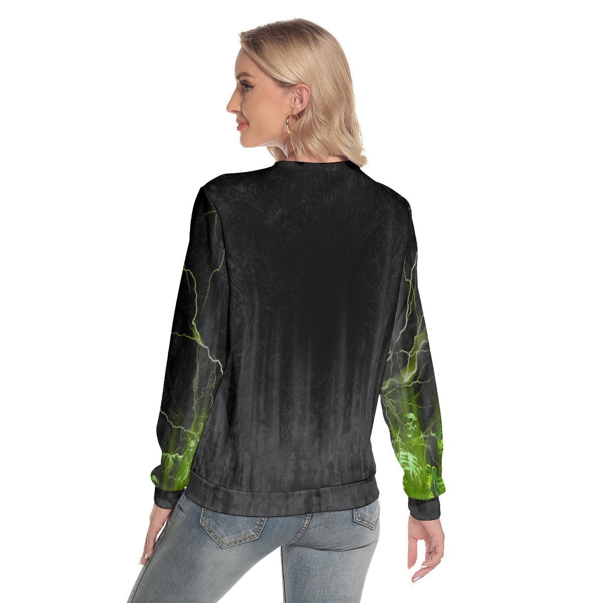 Death Thunder Slim Round Neck Sweatshirt - Wonder Skull