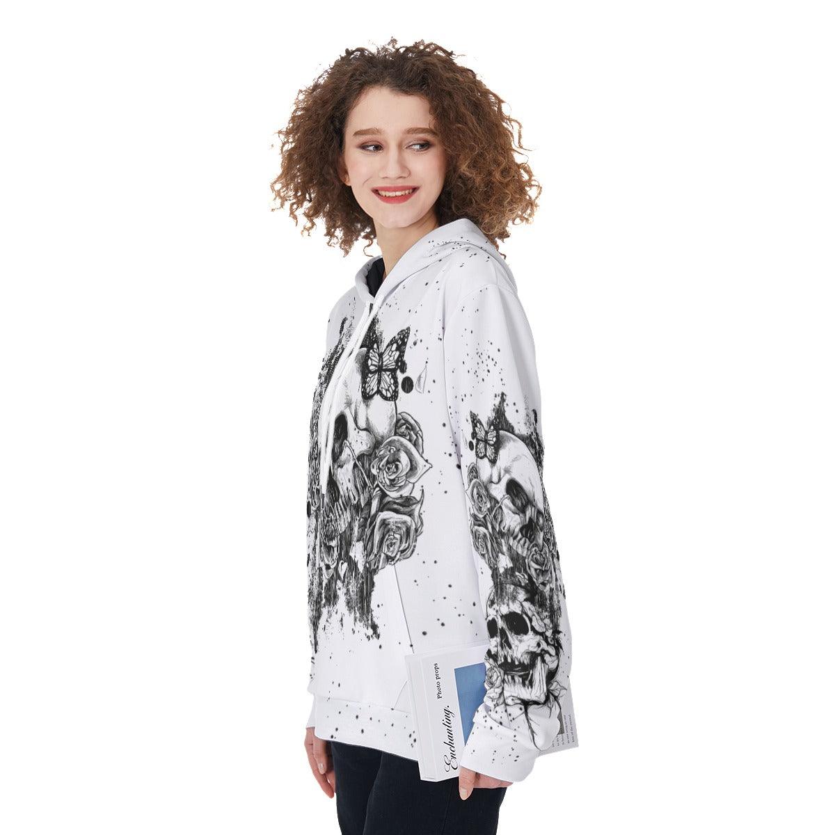 The Good Girl In Me Skull Flower Funny Hoodie For Women - Wonder Skull