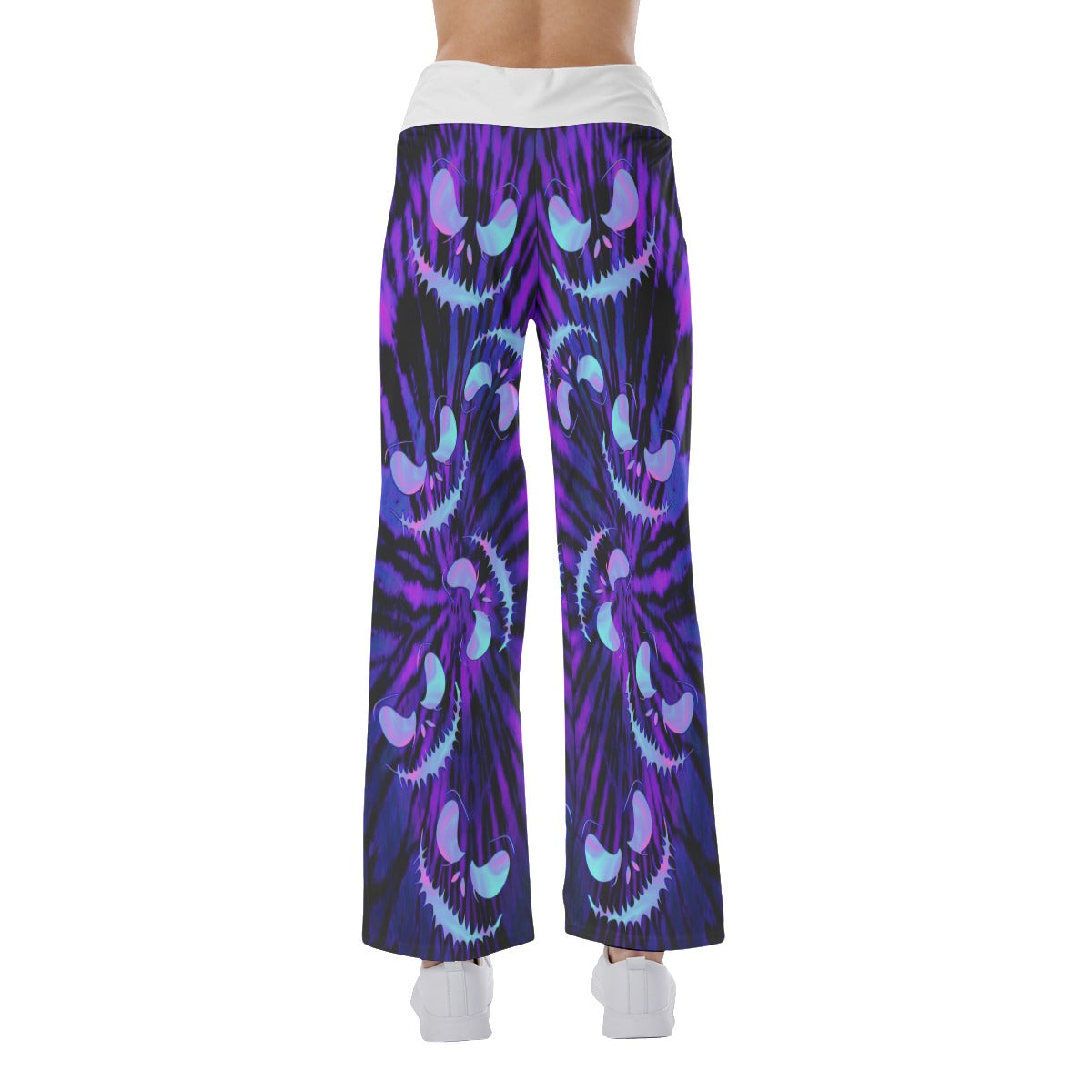 Tiedye Violet Nightmare Women's High-waisted Wide Leg Pants | Wonder Skull