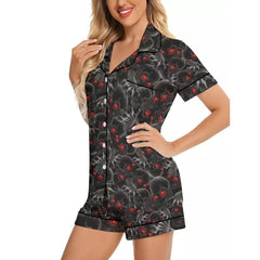 Skull Hand Death Sexy Pajama Sets With Short Sleeve - Wonder Skull