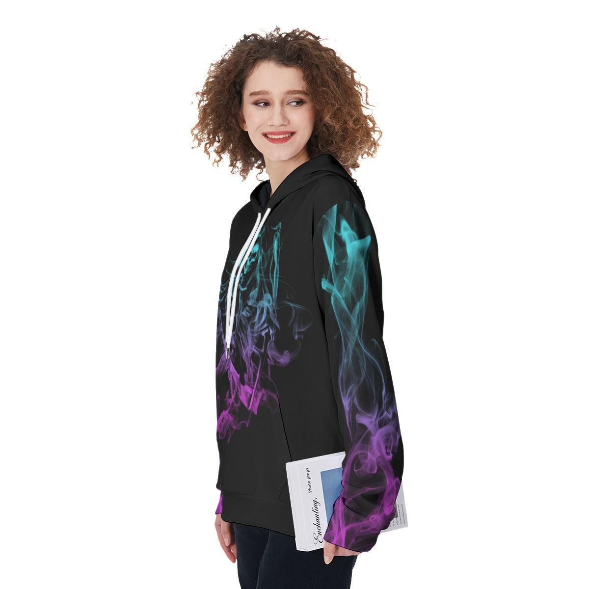 Warning Kinda Crazy Little Bit Mouthy Funny Hoodie For Women - Wonder Skull