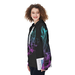 Warning Kinda Crazy Little Bit Mouthy Funny Hoodie For Women - Wonder Skull