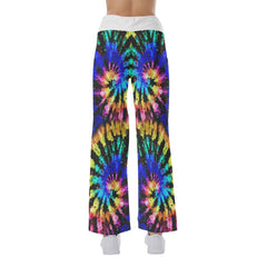 Tornado Effect Rainbow Skull Mom High-waisted Wide Leg Pants - Wonder Skull