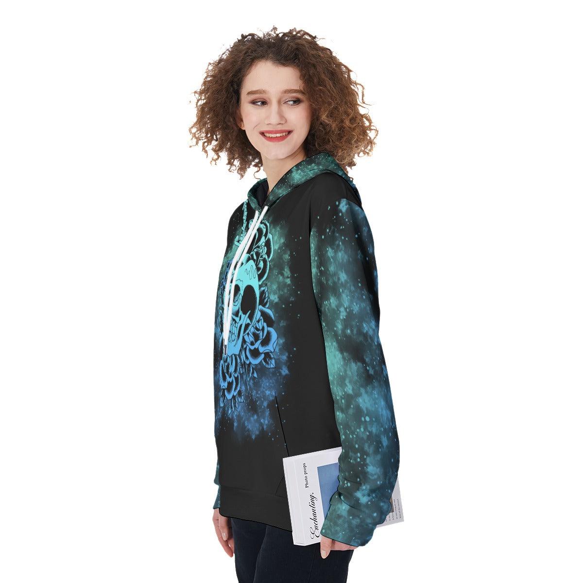 Tread Carefully Muthafuka Flower Skull Funny Hoodie For Women - Wonder Skull