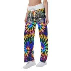 Tornado Effect Rainbow Skull Mom High-waisted Wide Leg Pants - Wonder Skull