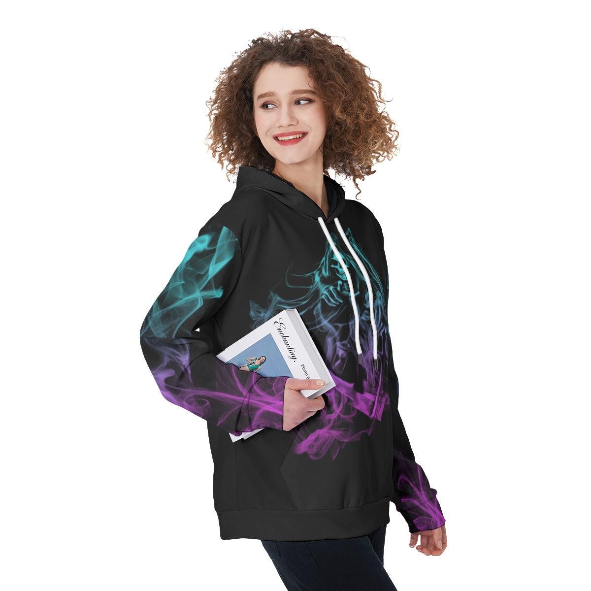 Warning Kinda Crazy Little Bit Mouthy Funny Hoodie For Women - Wonder Skull